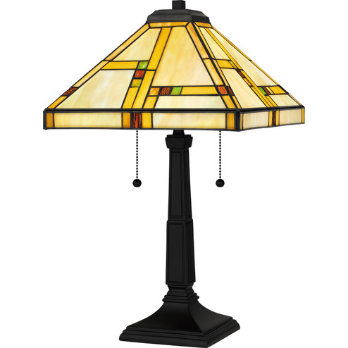 Tiffany Two Light Table Lamp in Matte Black (10|TF16136MBK)