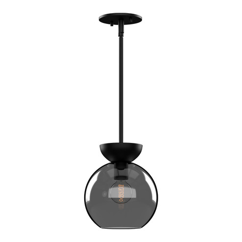 Arcadia One Light Pendant in Black/Smoked (347|PD59708-BK/SM)