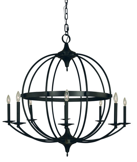 Aurora Eight Light Foyer Chandelier in Matte Black (8|L1158 MBLACK)