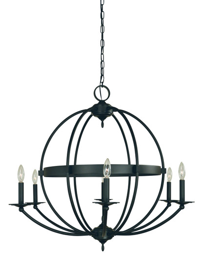 Aurora Six Light Chandelier in Matte Black (8|L1156 MBLACK)