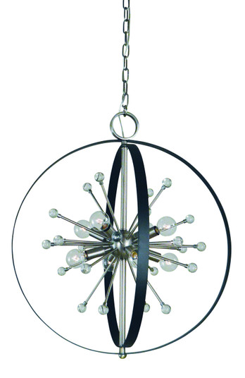 Nucleus Eight Light Chandelier in Brushed Nickel with Matte Black Accents (8|L1108 BN/MBLACK)