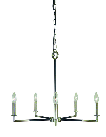 Schiller Five Light Chandelier in Brushed Nickel with Matte Black Accents (8|L1085 BN/MBLACK)