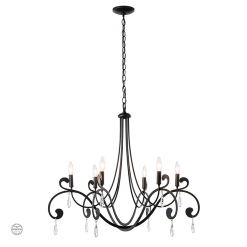 Stella Six Light Chandelier in Ink (39|105057-SKT-89-CR)