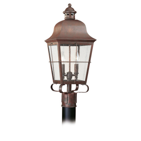 Chatham Two Light Outdoor Post Lantern in Weathered Copper (1|8262-44)
