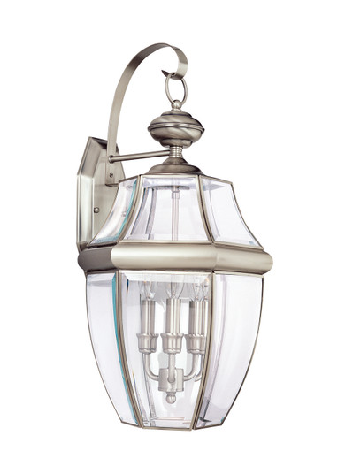 Lancaster Three Light Outdoor Wall Lantern in Antique Brushed Nickel (1|8040EN-965)