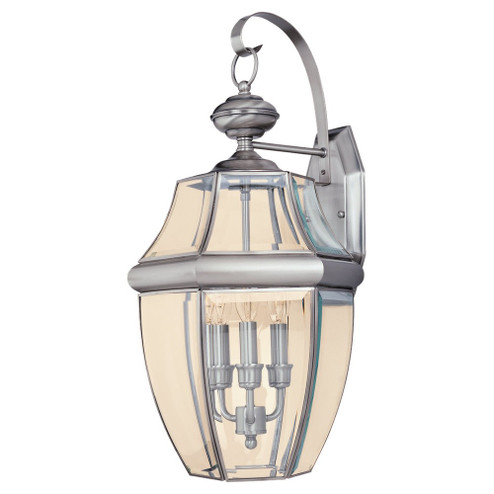 Lancaster Three Light Outdoor Wall Lantern in Antique Brushed Nickel (1|8040-965)