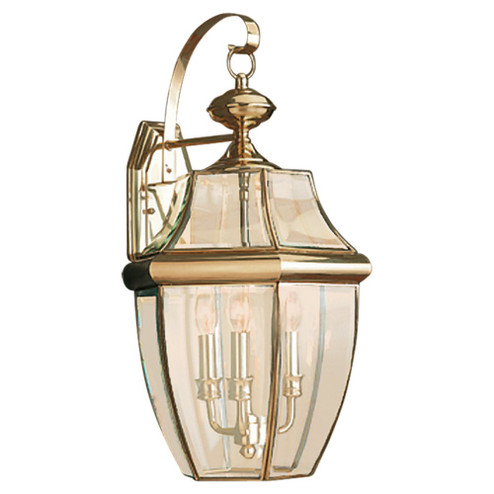 Lancaster Three Light Outdoor Wall Lantern in Polished Brass (1|8040-02)