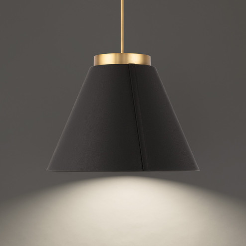 Bentley LED Pendant in Black & Aged Brass (281|PD-88324-BK/AB)