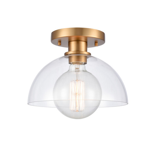 Julian One Light Semi Flush Mount in Brushed Gold (45|89914/1)