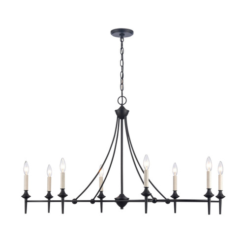 Solomon Eight Light Linear Chandelier in Matte Black (45|89698/8)