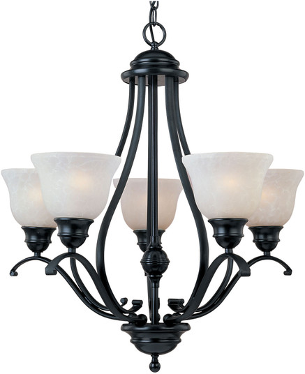 Linda Five Light Chandelier in Black (16|11805ICBK)