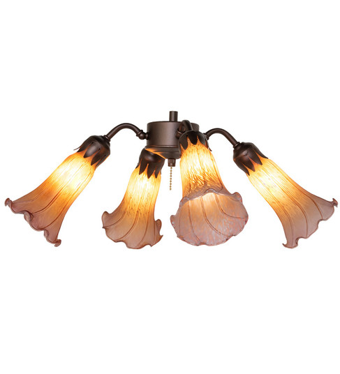 Amber/Purple Four Light Fan Light in Mahogany Bronze (57|261506)