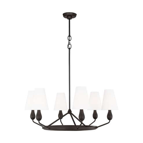 Ziba Six Light Chandelier in Aged Iron (454|TC1186AI)