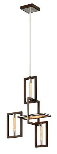 Enigma Four Light Chandelier in Textured Bronze (67|F6184-TBZ/SS)