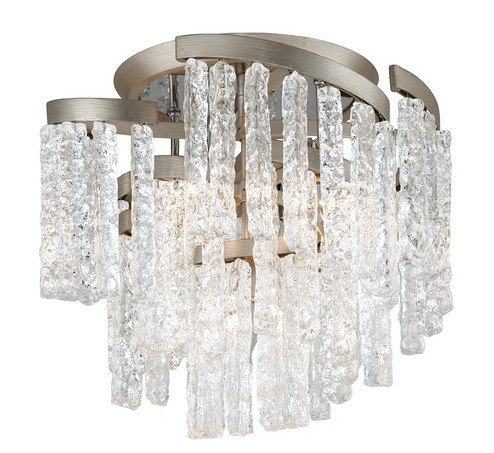 Mont Blanc Five Light Semi Flush Mount in Warm Silver Leaf (68|243-35-WSL)