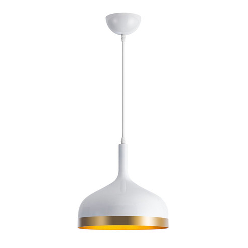 Dash One Light Pendant in White & Gold (78|SC13350WH)