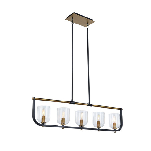 Cheshire Five Light Island Pendant in Black & Brass (78|AC11745BB)