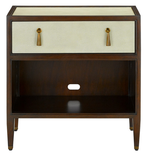 Evie Nightstand in Ivory/Dark Walnut/Brass (142|3000-0156)