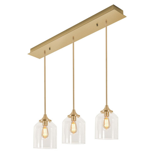 William Three Light Pendant in Satin Brass (162|WMMP08MBSBLNR3)