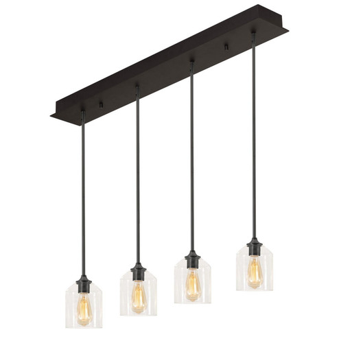 William Four Light Pendant in Black (162|WMMP06MBBKLNR4)