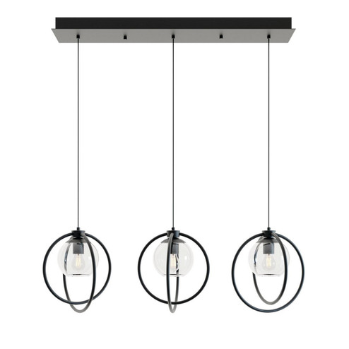 Jamie Three Light Pendant in Black (162|JAMP12MBBKLNR3)