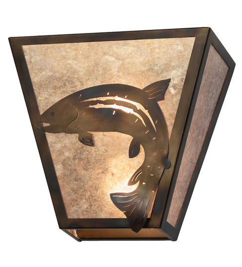 Leaping Trout Two Light Wall Sconce in Antique Copper,Burnished (57|258986)