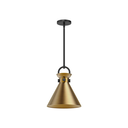 Emerson One Light Pendant in Matte Black/Aged Gold (452|PD412011MBAG)