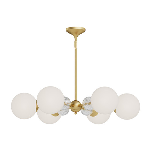 Celia Six Light Chandelier in Brushed Gold/Opal Glass (452|CH415330BGOP)