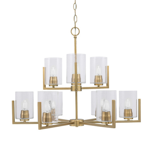 Atlas Nine Light Chandelier in New Age Brass (200|4509-NAB-300)