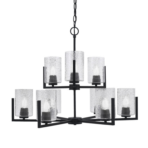 Atlas Nine Light Chandelier in Matte Black (200|4509-MB-3002)