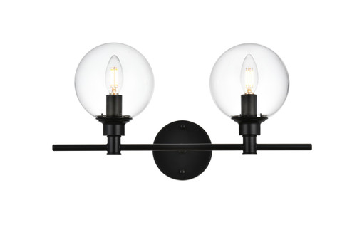 Jaelynn Two Light Bath Sconce in Black and Clear (173|LD7318W19BLK)