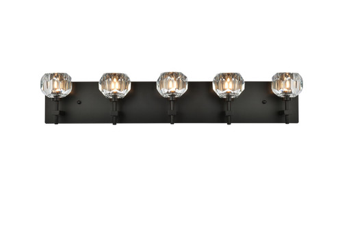 Graham Five Light Wall Sconce in Black and Clear (173|3509W32BK)