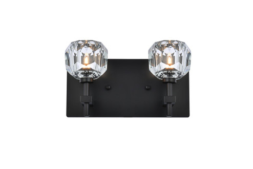 Graham Two Light Wall Sconce in Black and Clear (173|3509W11BK)