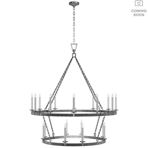 Darlana Wrapped LED Chandelier in Aged Iron and Natural Rattan (268|CHC 5882AI/NRT)
