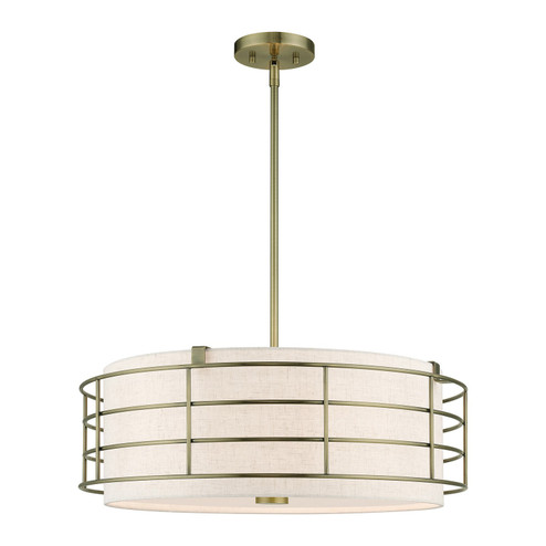 Blanchard Five Light Pendant Chandelier in Antique Brass (107|55115-01)