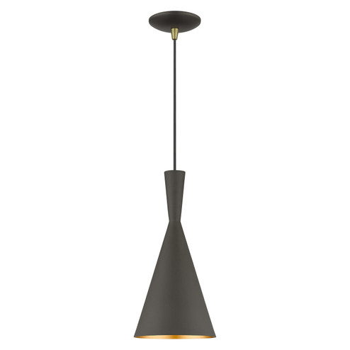 Waldorf One Light Pendant in Bronze with Antique Brass (107|41185-07)