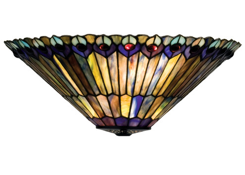 Tiffany Jeweled Peacock 17'' Wall Sconce in Green/Blue Purple/Blue Purple/Blue Purple (57|82882)
