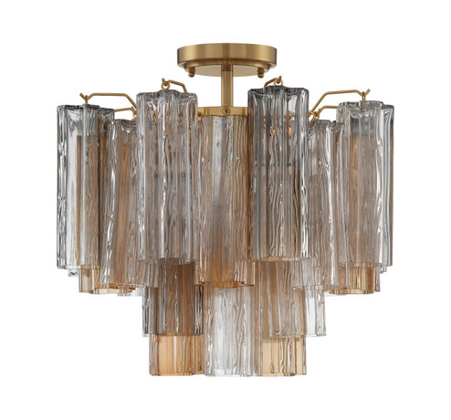 Addis Four Light Semi Flush Mount in Aged Brass (60|ADD-300-AG-AU_CEILING)