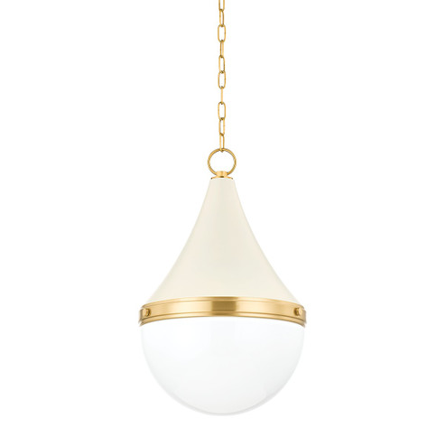 Ciara One Light Pendant in Aged Brass/Soft Cream (428|H787701L-AGB/SCR)