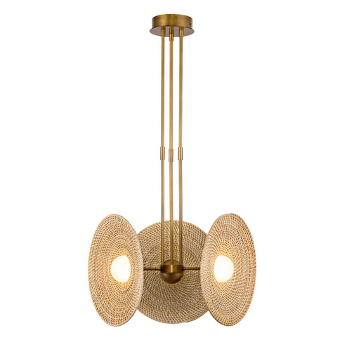 Harbour LED Pendant in Vintage Brass/Woven (452|PD350318VBWO)