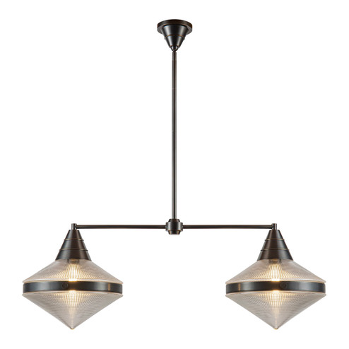 Willard Two Light Linear Pendant in Urban Bronze/Prismatic Glass (452|LP348241UBPG)