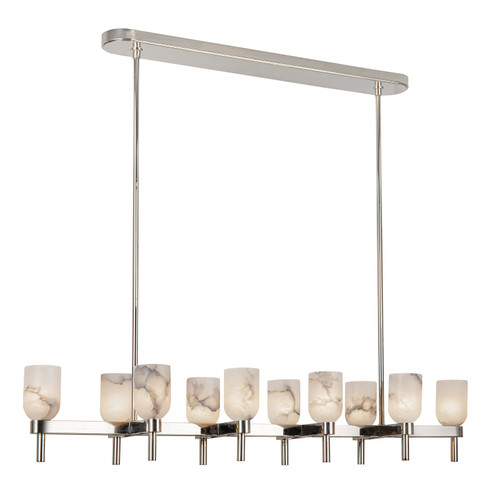 Lucian Ten Light Linear Pendant in Polished Nickel/Alabaster (452|LP338052PNAR)