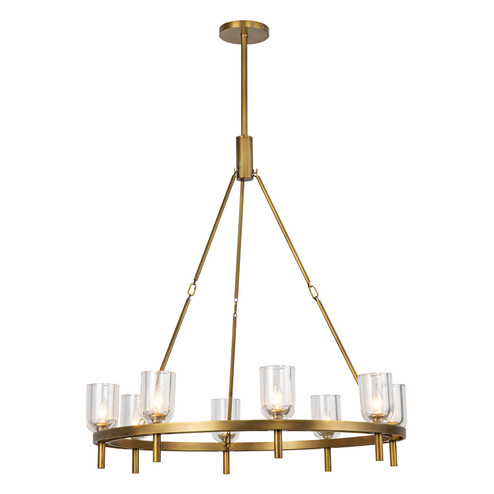 Lucian Eight Light Chandelier in Clear Crystal/Vintage Brass (452|CH338836VBCC)