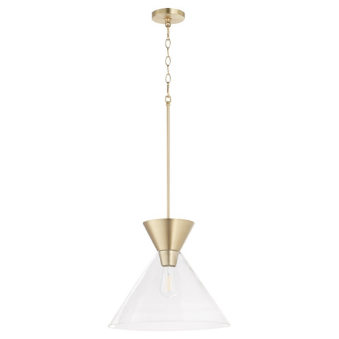 Beldar One Light Pendant in Aged Brass w/ Clear Glass (19|8119-280)