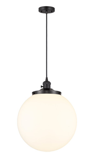 Franklin Restoration One Light Mini Pendant in Matte Black (405|201CSW-BK-G201-14)