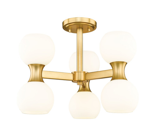 Artemis Six Light Semi Flush Mount in Modern Gold (224|494-6SF-MGLD)