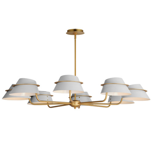 Lucas Eight Light Chandelier in Natural Aged Brass (16|25228LFGNAB)