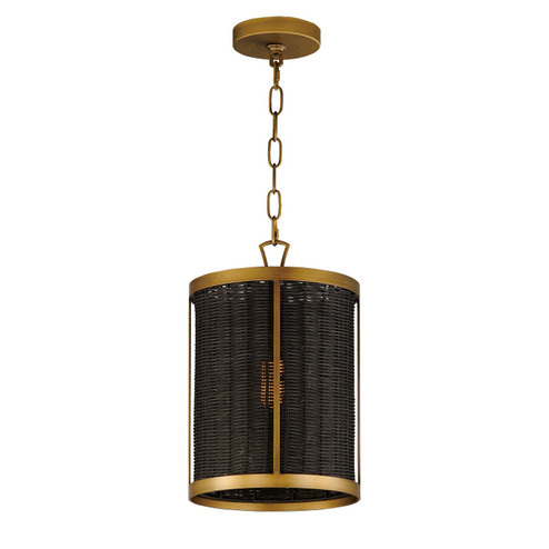 Rattan One Light Pendant in Natural Aged Brass (16|14461BRNAB)