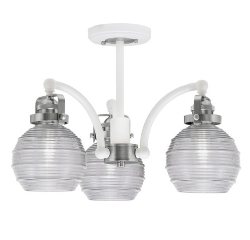 Easton Three Light Semi-Flush Mount in White & Brushed Nickel (200|1947-WHBN-5110)