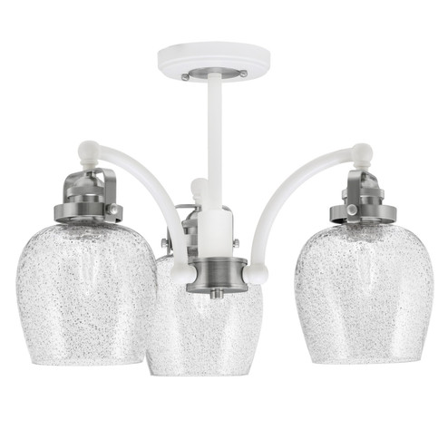 Easton Three Light Semi-Flush Mount in White & Brushed Nickel (200|1947-WHBN-4812)